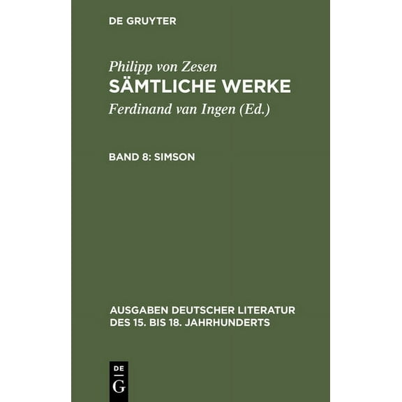 Ausgaben Deutscher Literatur Des 15. Bis Simson, Book 24, (Hardcover)