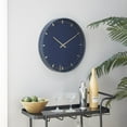 thumbnail image 3 of DecMode 20" Dark Blue Glass Numberless Wall Clock with Gold Accents, 3 of 13