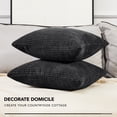 thumbnail image 3 of Deconovo Throw Pillow Covers with Corn Texture, Set of 2 Striped Corduroy Cushion Covers for Bedroom Living Room, 16x16 inch, Dark Gray, Set of 2, 3 of 8
