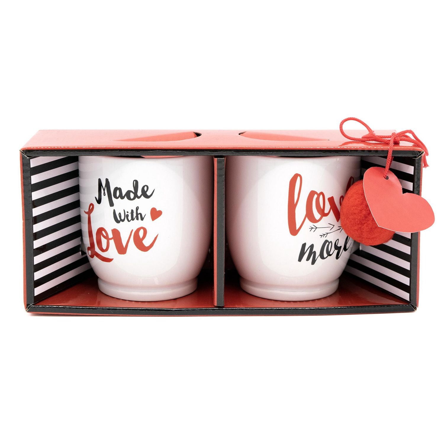 10.15oz Ceramic Mug, mug set of 2 (Made with Love, Love You more)