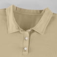 thumbnail image 5 of Men's Polo Shirts Short Sleeve with Pocket T-Shirts Buttons Casual Polo Moisture Wicking Golf Shirts Light Brown XL, 5 of 7