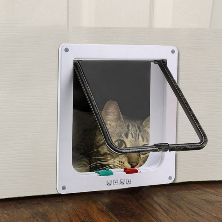 Brand Sale Spree Pet Door 4 Way Lockable Cat Flap Door for