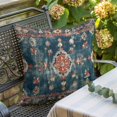 thumbnail image 3 of Throw Pillow Covers, Middle Century 26x26 Pillow Covers for Couch/Sofa/Bed, Vintage Bohemia Abstract Texture Art Blue Decorative Square Linen Cushion Pillowcase for Home Decor, 3 of 9