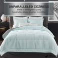 thumbnail image 4 of King/CALI King 3-Piece Lightweight Reversible Comforter Set, 1800 Thread Count, All Season Down Alternative, Duvet Insert, 1 Reversible Comforter & 2 Reversible Shams Aqua/Light Gray King/Cali King, 4 of 5