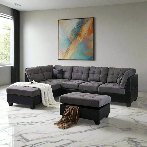 Cosmic Homes New Sofa with Pullout Bed in Beige, Sofa for Living Room, Polyester Fabric