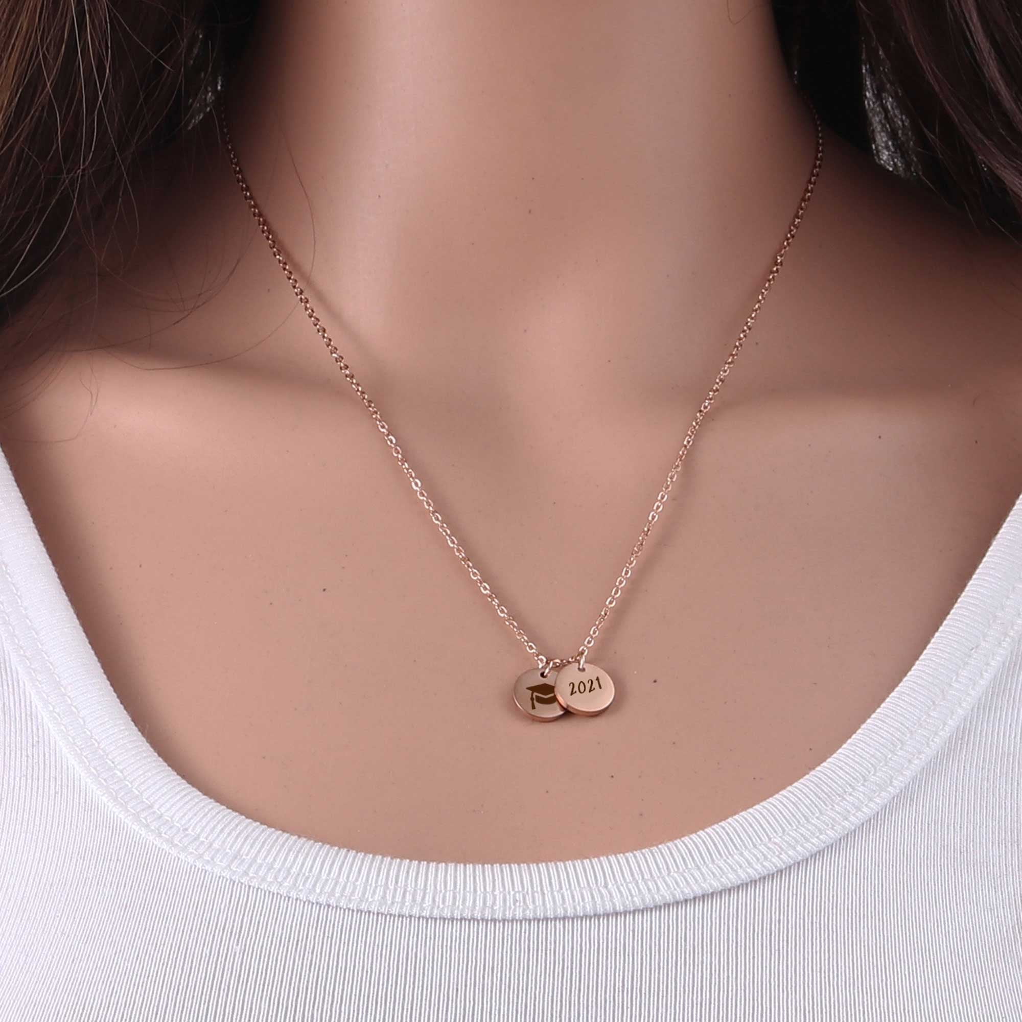 Anavia College Graduation Gift for Best Friend - 2021 Graduation Gifts for Friend - Congratulations On Your Graduation - Stainless Steel Bachelor Cap Necklace Jewelry Gift