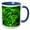 Blue/White, variant on 3drose, Bracken Fern Flora Covered in Raindrops - Na01 Gpr0000 - Greg Probst, 11oz Two-tone Yellow Mug