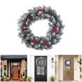 thumbnail image 3 of Christmas For Front Door Wall Fireplace Window Snowflakes W/Pinecone Berries, 3 of 6