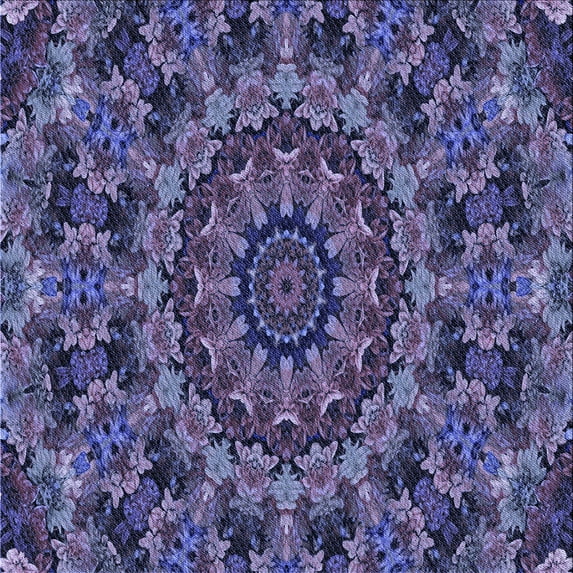 Ahgly Company Indoor Square Patterned Medium Slate Blue Area Rugs, 6' Square