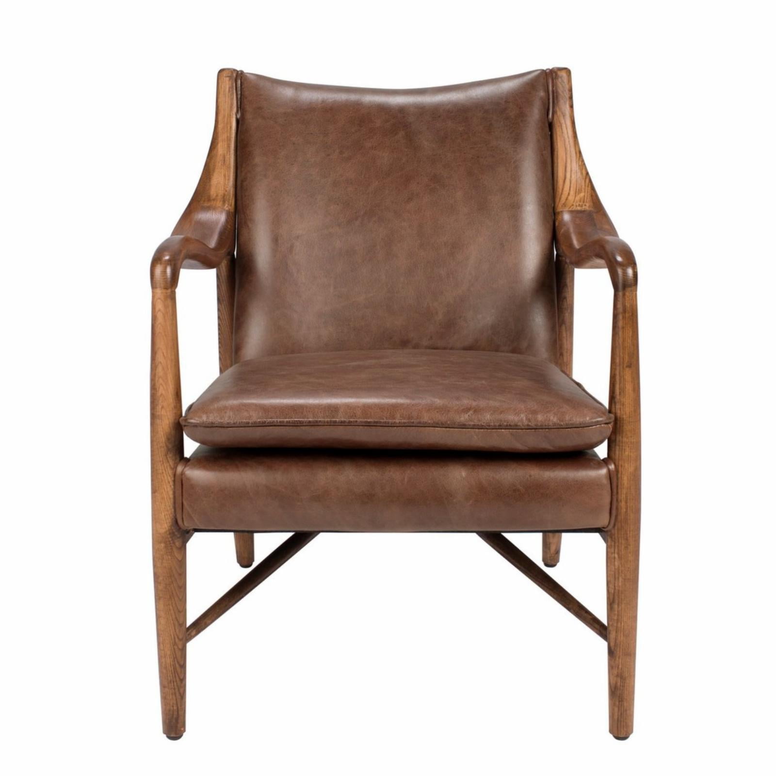 Kosas Home Kareem Leather Club Chair Walmart