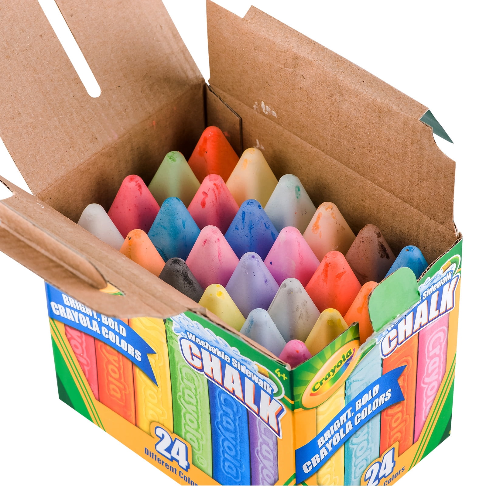 Crayola Washable Sidewalk Chalk, 24 Per Box, 4 Boxes