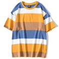 thumbnail image 1 of REDHOTYPE Men's Loose-fit Short-Sleeve Stripe Crewneck T-Shirts Basic Top, 1 of 2