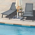 thumbnail image 2 of Gymax Ensemble de 2 Chaises Longues de Patio en Aluminium, Fauteuils Inclinables Réglables - Ensemble de 2, Gris, 2 of 10