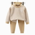 thumbnail image 5 of TOWED22 Infant Newborn Toddler Girl Clothing Set Long Sleeve Round Neck Sweatshirt + Joggers Pants 2pcs Outfits Daily(Khaki,1-2 Y), 5 of 5