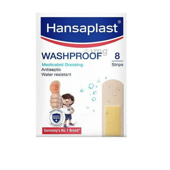 Hansaplast Washproof Medicated Dressing 8 bandages Pack of 3 Set ( Total 24 bandages)