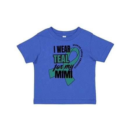 

Inktastic I Wear Teal for My Mimi Ovarian Cancer Awareness Gift Toddler Boy or Toddler Girl T-Shirt