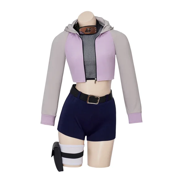 Women Hyuga HinataShippuden Generation Jacket Top Shorts Outfit Full Set Uniform