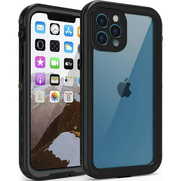 For Apple iPhone 12 Pro Max 6.7 inch Redpepper Waterproof Swimming Shockproof Dirt Proof Case Cover Black