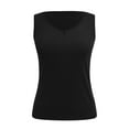 thumbnail image 6 of Povozer Womens Ribbed Tank Tops Square Neck Summer Sleeveless Slim Fitted Color Block Basic Knit Tee Shirts(Black,S), 6 of 6