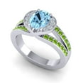 thumbnail image 2 of 2.35 Carat Oval Cut Aquamarine & Peridot Gemstone Elegant Anniversary Ring for Women 18K White Gold Size 6 by Diamond-Capitals, 2 of 8