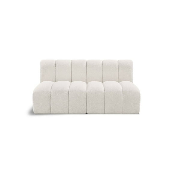 Meridian Furniture Arc Cream Boucle Fabric Modular Sectional