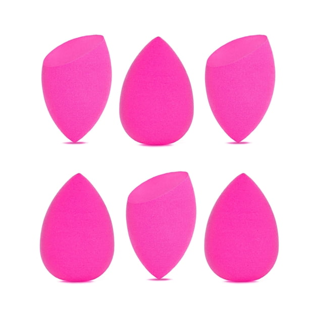 Set de esponjas de maquillaje, color rosa opaco, 6 unidades, sin látex