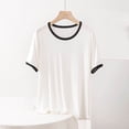 thumbnail image 2 of XuJwPNcy Pajamas Top for Women Sleep T-Shirt Crew Neck Short Sleeve Sleepwear Soft Pjs Tshirts Loose Comfy Lounge Shirt, 2 of 6