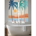 thumbnail image 5 of Boho Summer Beach Sheer Curtains 63 Inch Length 2 Panels Set, Abstract Tropical Palm Trees Burlap Voile Window Treatment Rod Pocket Curtains Sheers Drapes for Bedroom/Living Room/Kitchen 52x"63"x2, 5 of 7