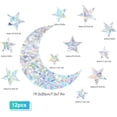 thumbnail image 2 of Waterproof PVC Laser No-Glue Stickers Static Cling Frosted Rainbow Window Decals 3D Sun Blocking for Glass Moon & Star Patterns 4~20x4~15.5x0.02cm 12pcs/bag, 2 of 9