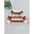 thumbnail image 2 of GXFC Toddler Boys Girls Sweaters 6M 1T 2T 3T 4T Kids Long Sleeve Contrast Color Knit Pullovers Tops Casual Fall Knitwear Clothes for Children Boys Girls, 2 of 8