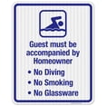 thumbnail image 1 of Guest Must Be Accompanied By Homeowner Sign, Pool Sign,, 1 of 1