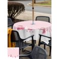 thumbnail image 4 of Outdoor Tablecloth with Umbrella Hole and Zipper, Pink Snowman Christmas Square Table Cloth 60x60 Inch Waterproof Tablecloth, Winter Snowflake Pine Xmas Tree Picnic Table Cover for Patio Camping, 4 of 7