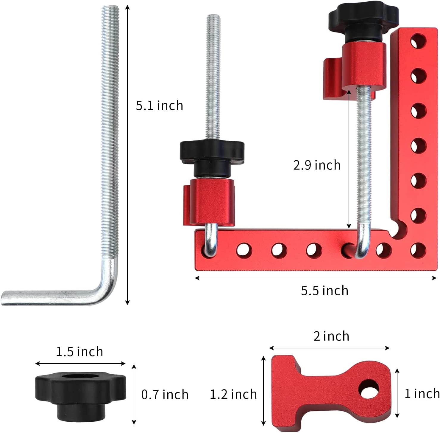 Corner Clamp for Woodworking, 90 Degree Right Angle Clamps, Positioning Clamping Square Tool for Picture Frames, Boxes, Cabinets or Drawers