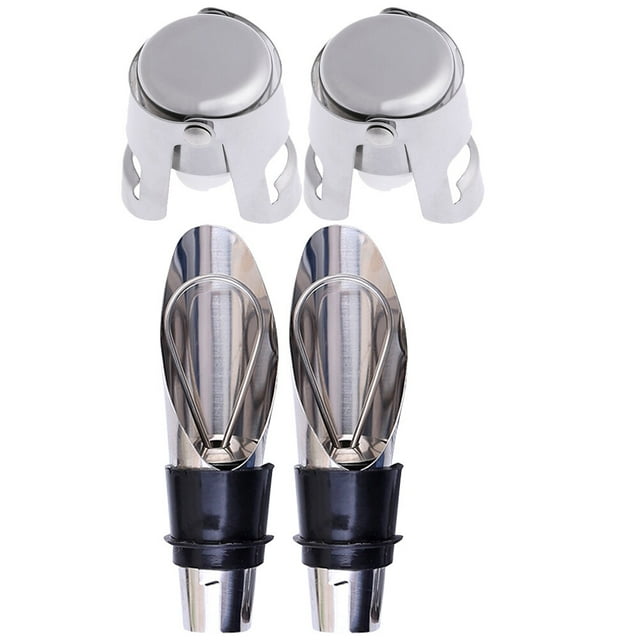 Shisuyan Bouchons de Bouteille en Acier Inoxydable 4 Pcs 2.2x1.4x1.4in