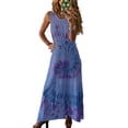thumbnail image 1 of Robe Maxi Imprimée à Pois Floraux Boho pour Femmes, Décontractée, Enveloppante, Été, Paisley, Fluide, Soirée, Vacances, Longue Robe d'Été, 1 of 2