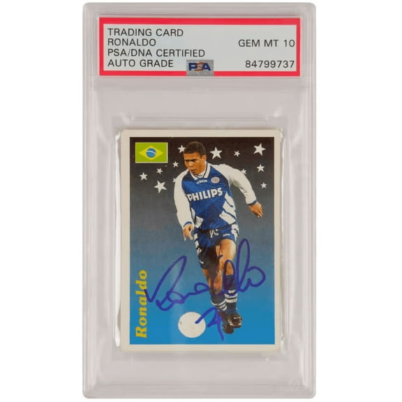 Ronaldo Nazario Signed 1995 Supercalcio #196 Rookie Card – PSA 10