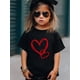 thumbnail image 1 of Valentine's Day Heart Print Girls' T-Shirt - Cute Cartoon Design, 100% Cotton Short Sleeve Tee for Youngsters & Teens, Machine Washable, Perfect Gift Idea for Spring/Summer, Shirts for Girls, 1 of 6