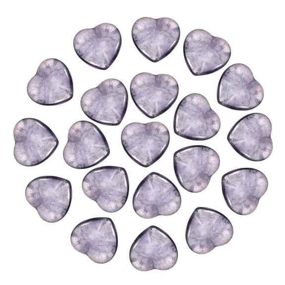 Uxcell 20 Pcs Natural Heart Shaped Crystal Stone, 0.8 Inch Mini Polished Love Gemstone Crystal, Pocket Rock Engraved Worry Stones for Women Gifts Meditation, Violet