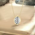 thumbnail image 3 of Diamond Pendant Necklace| 0.75 Ct IGI Certified Oval Shape Lab Grown Diamond | Globe Slider Bezel Solitaire Lab Diamond Pendant Necklace In 14K Yellow Gold | FG-VS1-VS2 Quality Friendly Diamonds, 3 of 4
