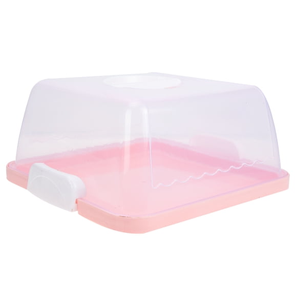 IBASETOY 8'' Square Cake Box Portable Dessert Carrier, Plastic Portable Bread Box With Handle, Small Clear Cake Packing Container For Transparent (25x25x12cm)