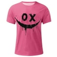 thumbnail image 4 of Blusas y camisas de manga corta con cuello redondo para hombre, blusas casuales de verano a la moda con cuello redondo y estampado para hombre., 4 of 4
