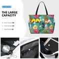 thumbnail image 2 of Wukai Pineapple Print Zipper Bag,large Beach Tote Bag,Waterproof Sandproof Bag,Grocery and Picnic Tote Travel Bag, 2 of 5
