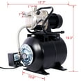 thumbnail image 5 of 1.6HP Shallow Well Pump with Pressure Tank,1320GPH,Automatic Water Booster Jet Pump For Homes Cabins Farms Garden Black, 5 of 7
