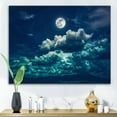 thumbnail image 2 of Designart ' Full Moon Night in Cloudy Sky II ' Nautical & Coastal Canvas Wall Art Print, 2 of 4