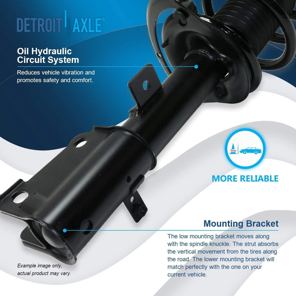 Detroit Axle - Front Struts for 2011-2014 Chrysler 200, 2007-2010 Sebring 2008-2014 Dodge Avenger, Complete 2 Struts with Coil Spring Assembly Replacement Quick Install Ready Shocks