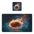 thumbnail image 6 of Wobogo Burning Basketball Placemats Coasters Set of 2 Heat-resistant Non-slip Easy to Clean Square Dinner Plate Mat, 6 of 7