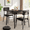 Black, variant on Accreate 3 Piece Space-Saving Dining Table Set for 2, Built-in Storage, Metal Frame Chairs