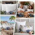 thumbnail image 5 of Thanksgiving Fall Outdoor Waterproof Pillow Covers, Blue White Orange Pumpkin Leaves Decorative Square Throw Pillowcase Sofa Cushion Sham for Patio/Couch/Chair, 20"x20" 2 Pack, 5 of 8