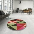 thumbnail image 4 of Ahgly Company Machine Washable Indoor Square Transitional Tomato Red Area Rugs, 8' Square, 4 of 7