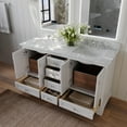 thumbnail image 3 of Audrey 66 in Bath Vanity Set in White with Carrara White Marble Undermount Basin, 3 of 15